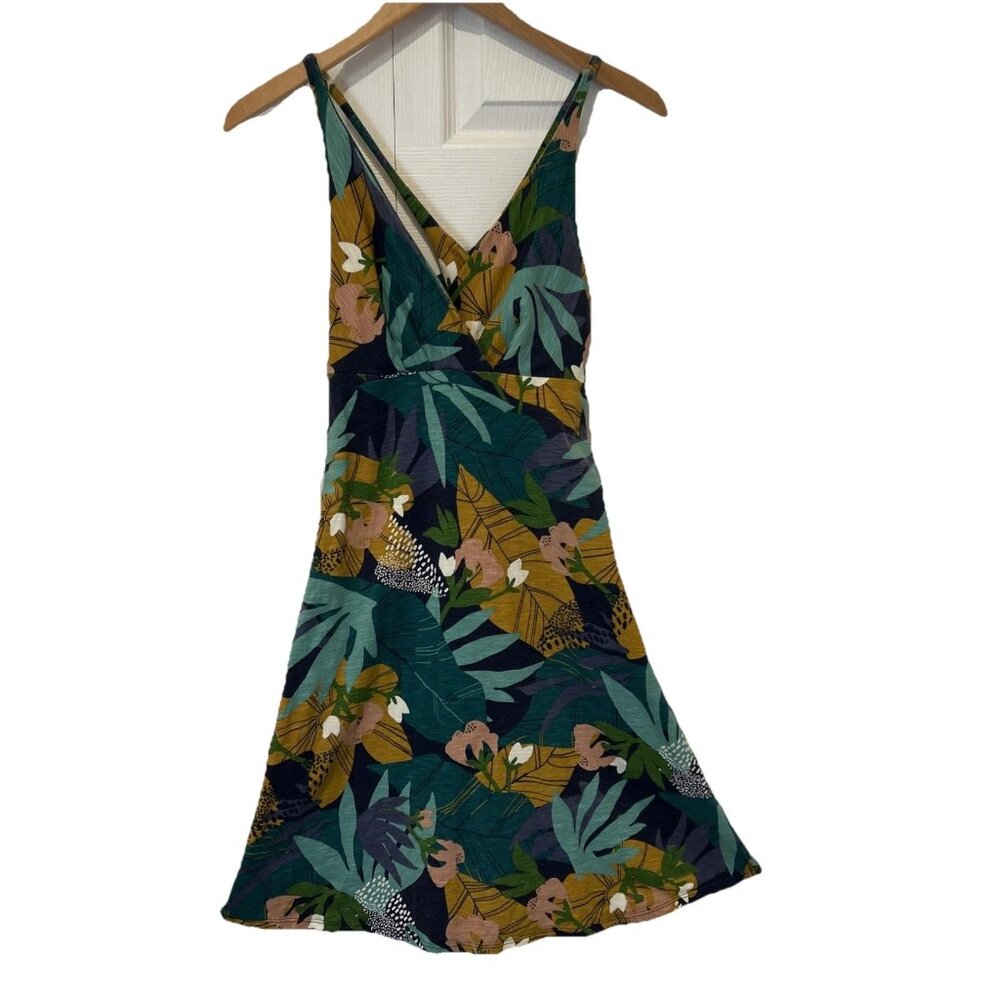 Patagonia Women's Midi Dress - Green and Brown Leaf Print - Picture 2 of 9